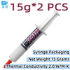 Syringe packaging of GD370 thermal conductive grease paste with a needle tip and 15 grams net weight