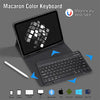 A black Magic Keyboard is magnetically detachable and shown alongside an iPad Air tablet.