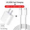 US 20W Schnellladerset mit USB-C-zu-Type-C-Kabel und US-Stecker für schnelles Laden von Geräten