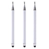 A set of three white dual-tip capacitive stylus pens shown vertically.