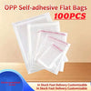 A stack of 100 clear OPP self-adhesive flat plastic bags for packaging gifts and jewelry