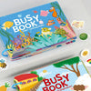 A colorful busy book with various animal and nature themes for children's learning.