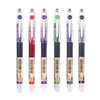 A set of five precision rollerball gel pens with black and silver accents.