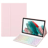 A pink Rainbow Backlit Keyboard Case for an Honor Pad 10 Pro.