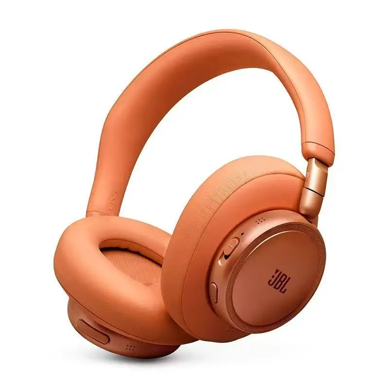 A pair of JBL LIVE 780NC Adaptive Noise Cancelling Bluetooth headphones in a matte brown color.