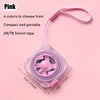 Pink soft flexible measuring tape with a dual-sided lock and storage case