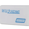 White Wii to HDMI converter adapter with Full HD 1080P output.