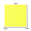 A yellow square sheet of transparent sticky notes memo pads, measuring 76mm by 76mm.