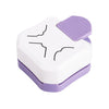 A white and purple 3-in-1 corner rounder punch tool for card making and scrapbooking.