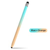 A light blue and orange dual-tip capacitive stylus pen shown diagonally.