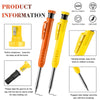 A set of three yellow and orange precision carpenter pencils with built-in sharpeners and a rugged casing.
