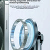 Close-up of a silver magnetic phone holder accessory designed for secure device placement.