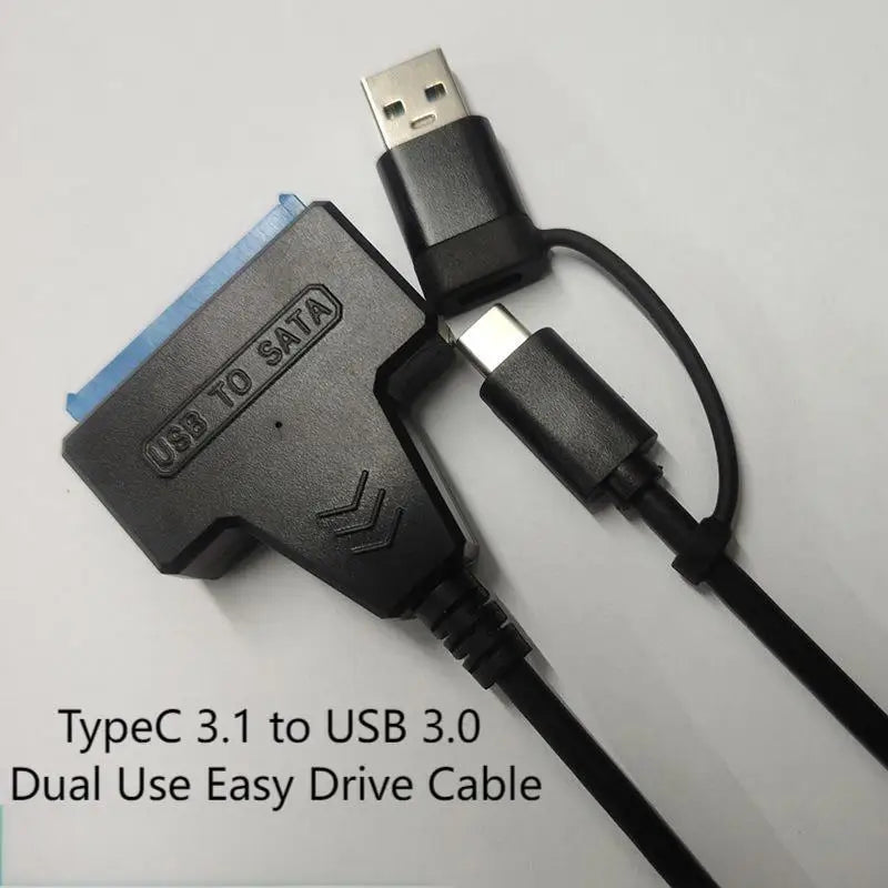 Black Type-C to USB 3.0 adapter cable for easy drive connection