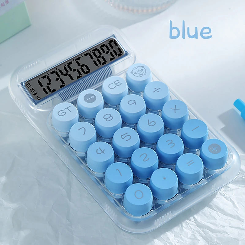 A clear plastic case containing a blue dopamine gradient calculator device with a digital display and multiple buttons.