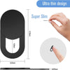 Ultra thin black privacy webcam shutter slider with a 0.2 inch opening and 0.37 inch length