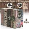 A box-type password strongbox with multiple styles is shown next to a wooden cabinet.