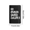 Black budget binder cover with white text reading 100 envelope savings challenge