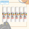 Six packs of 9g solid glue sticks in white tubes for craft and glue work