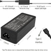 A black USB-C AC adapter with various cable lengths and a Type-C interface.
