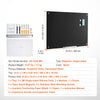 Black magnetic single-sided tempered glass whiteboard with various mounting hardware and accessories