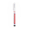 A white permanent paint marker pen with a clear tip is shown vertically.