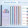 Morandi 6Color ST Color neutral pen set showing various pastel shades of pens in a box and laid out.