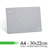 A4 grey double-sided printing cutting mat with grid guides and measurement lines