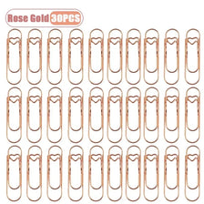 Set of 30 rose gold metal pen clips for notebooks and journals