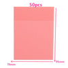 A rectangular sheet of pink transparent sticky notes with dimensions 70mm by 95mm.