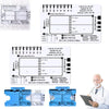A set of seven step ECG ruler cards used for EKG interpretation, showing various heart rate and rhythm waveforms.
