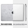 A white hard shell case for a MacBook Air, showing the bare metal status and an installed BBELK case.
