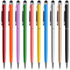 A set of ten precision universal touch stylus pens in various colors including black, orange, purple, green, and yellow.