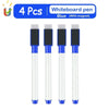Vier blaue Whiteboard-Marker mit Magneten enthalten