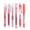 A set of precision rollerball gel pens in various colors and finishes.