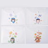 A set of four cute cartoon transparent document pouches for A4 papers featuring various animal characters