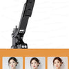 A portable Bluetooth selfie stick tripod with a fill light and remote control for professional lighting.
