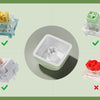 A set of bright green dye-sublimated PBT keycaps for mechanical keyboards shown in various plastic holders.