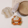 A set of ten faith-themed acrylic hairbows featuring a water ripple effect and autumnal designs.