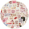A collection of colorful, hand-drawn bookish aesthetic graffiti stickers featuring words like read books and wandering in boo