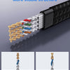 Close-up view of a D-Sunity tight twist core signal transmission Ethernet cable with gold-plated connectors.