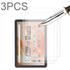 Three tempered glass screen protectors for a Fire HD 10 tablet are shown next to a knife.