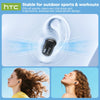 White HTC earbuds shown in use by women for outdoor sports and workouts
