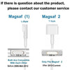 Comparison of two Magsaf products L-Style and T-Style power adapters with size specifications