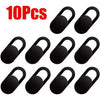 Ten black universal camera privacy sliders for mobile and laptop devices