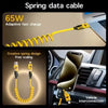 A yellow spring data cable with a 65W adapter is shown connecting to a vehicle for interconnection.