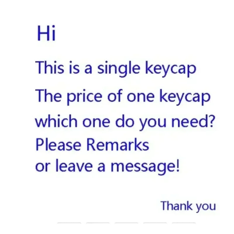 A text message asking for remarks or a message regarding a single keycap replacement for a Dell Alienware AW510K keyboard.