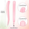 Pink magnetic staple removers shown with dimensions and usage examples.