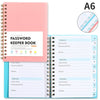 A6 spiral binding password keeper notebook with alphabetical tabs and blank pages