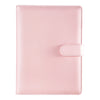 A pink A5 PU leather binder notebook with lined paper refills.