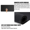 Black mouse pad with a textured surface and anti-slip rubber grips for smooth mouse movement